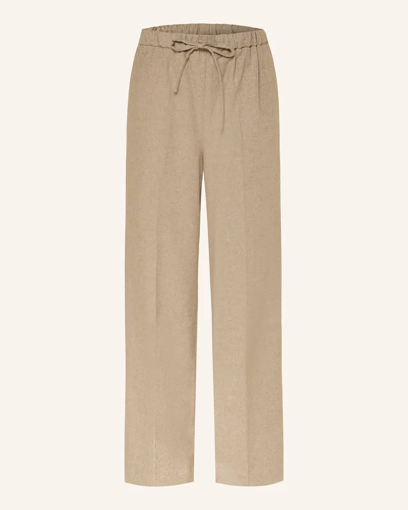 Mrs & HUGS Hose Im Jogging-Stil beige Taupe