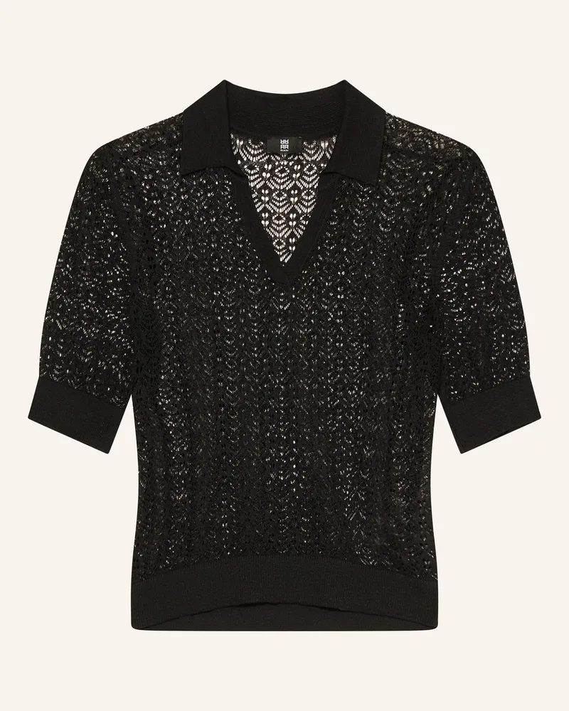 Riani Poloshirt Aus Lochspitz schwarz Schwarz