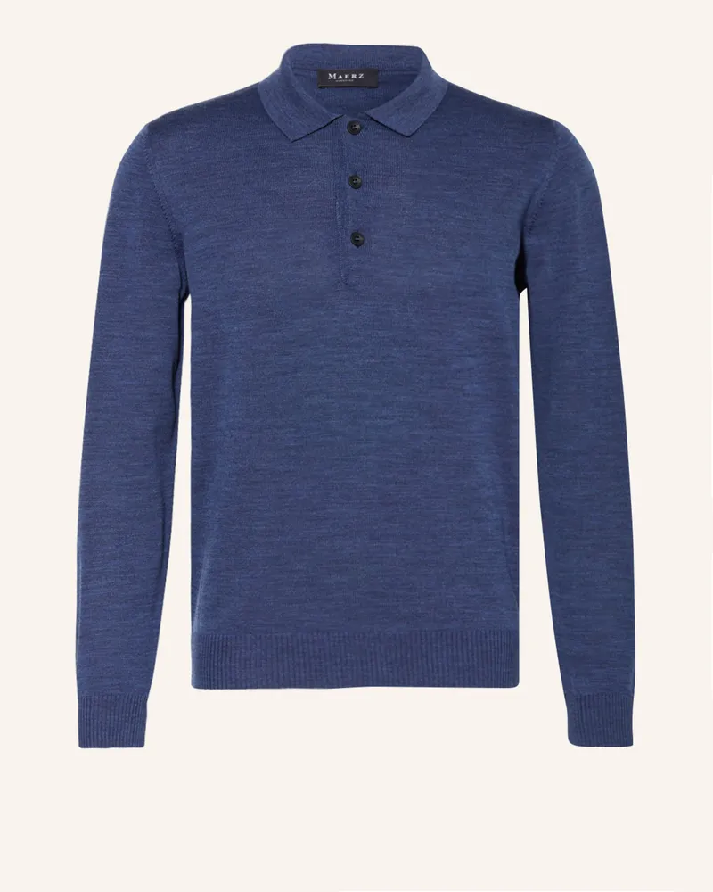 Maerz Strick-Poloshirt Dunkelblau