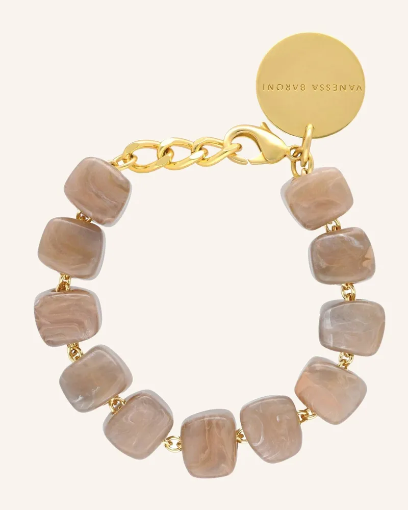 Vanessa Baroni Armband MINI ORGANIC SHAPED BRACELET BIANCONE MARBLE by GLAMBOU Gold