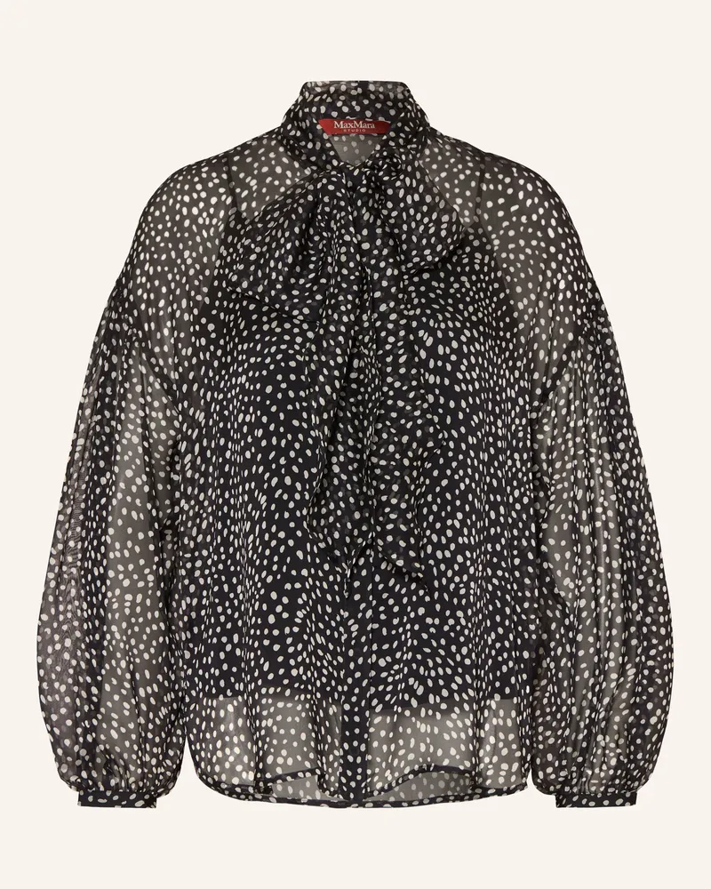 Max Mara Schluppenbluse Etere Aus Seide schwarz Schwarz