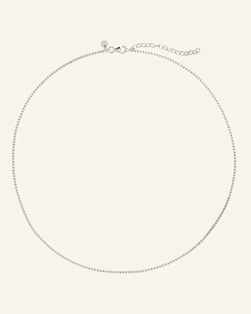 POMPIDOU Halskette Box Chain By Glambou silber Silber