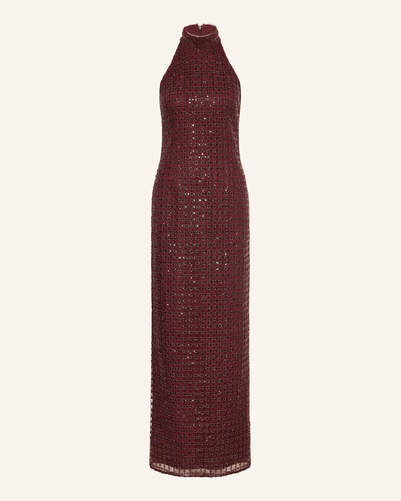 ROTATE Birger Christensen Kleid Mit Pailletten Und Schmucksteinen rot Dunkelrot