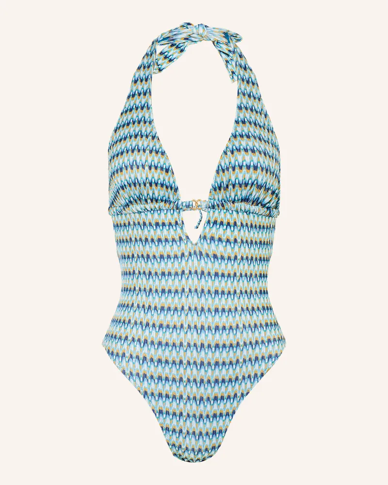 Banana Moon Neckholder-Badeanzug MIRAGE NEREA mit Glitzergarn Blau