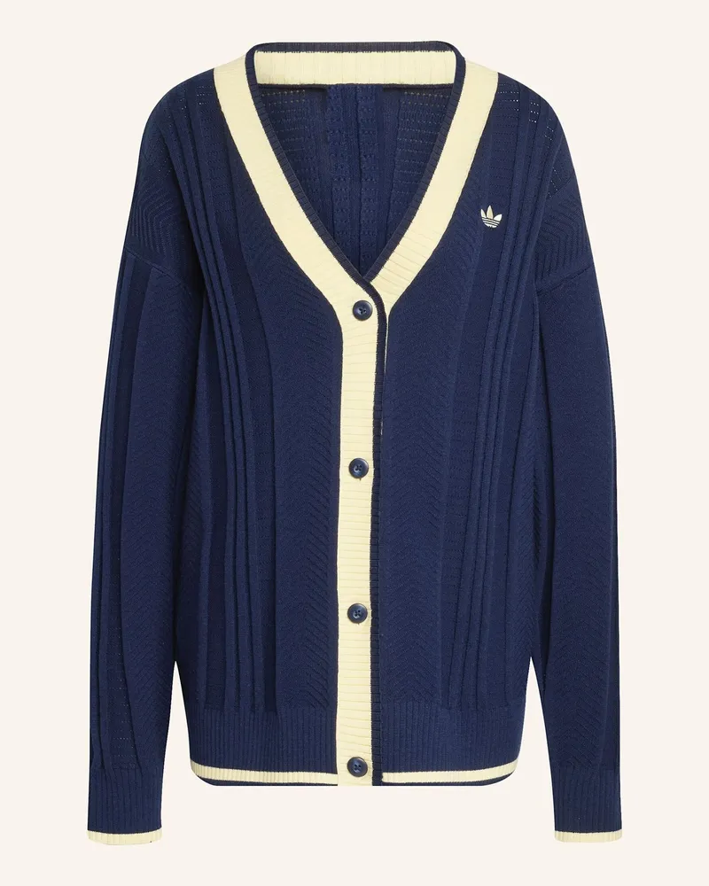 adidas Zopfmuster-Strickjacke blau Blau