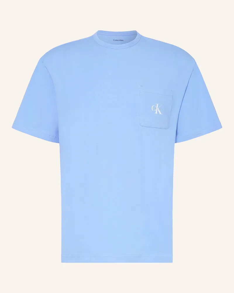 Calvin Klein Schlafshirt Monogram blau Hellblau