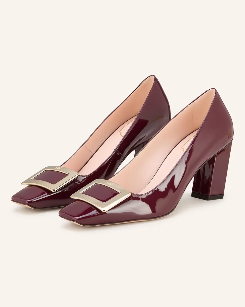 Roger Vivier Lack-Pumps Belle Vivier rot Dunkelrot