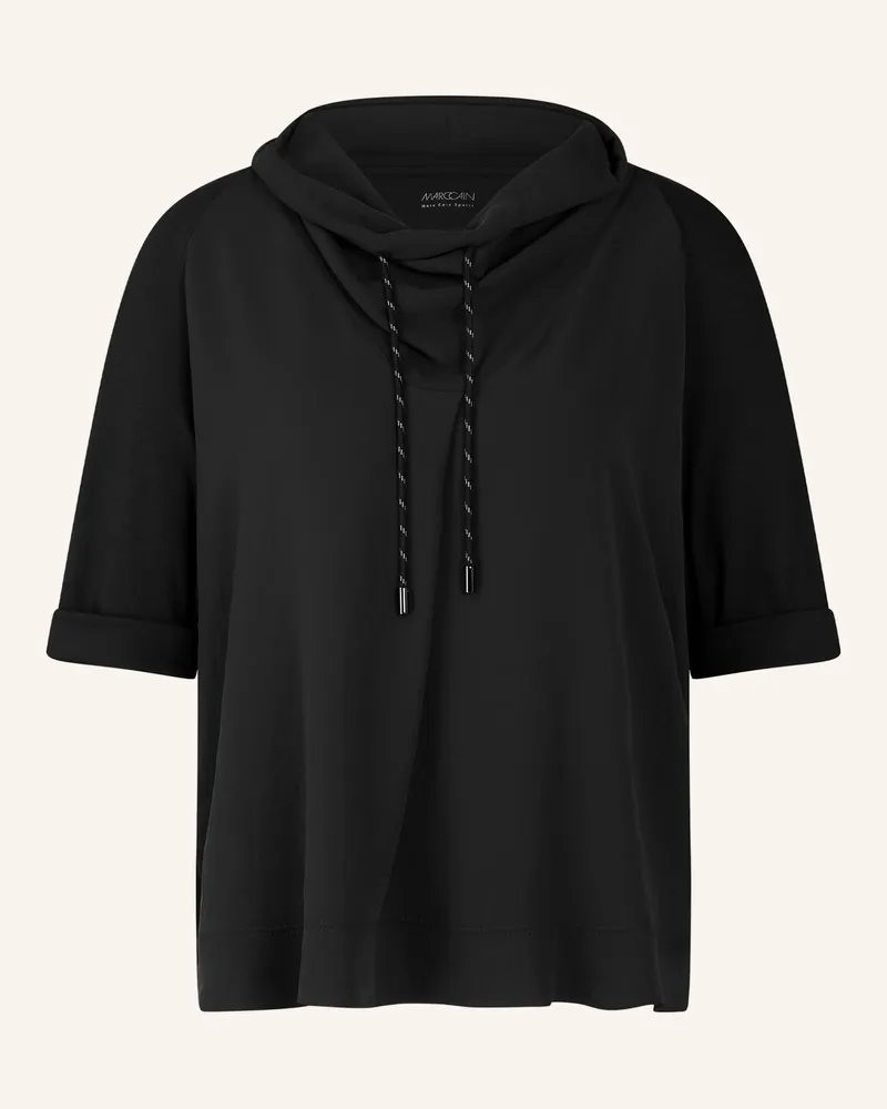 Marc Cain Blusenshirt im Materialmix mit 3/4-Arm Schwarz