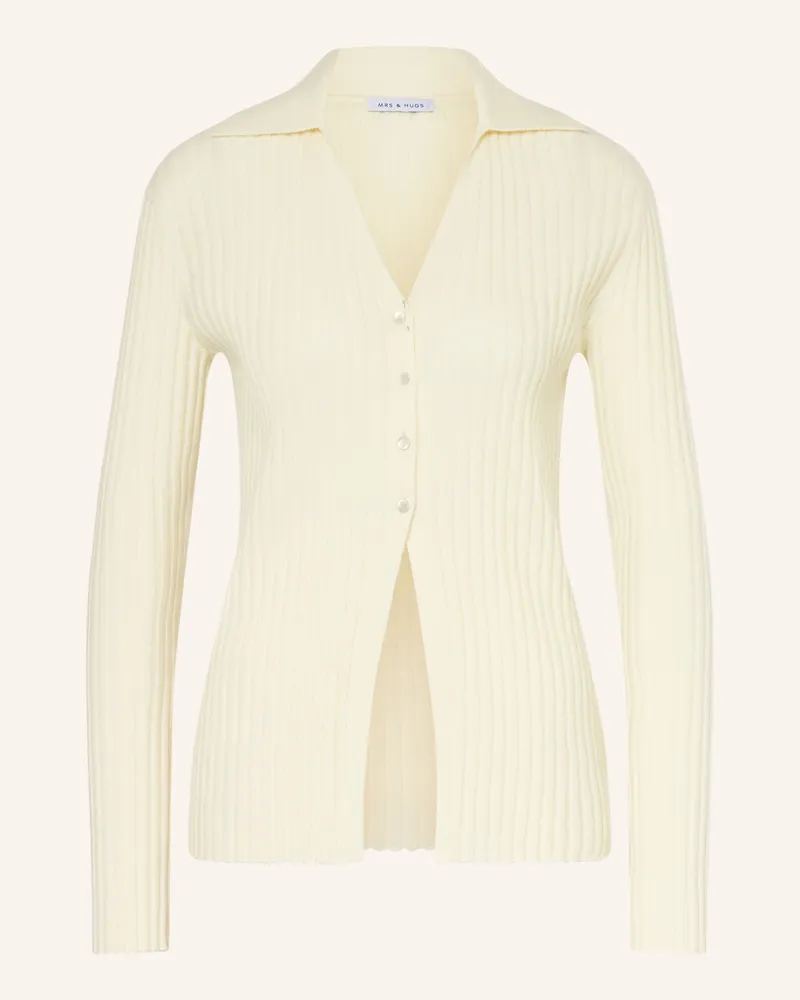 Mrs & HUGS Strickjacke weiss Weiss