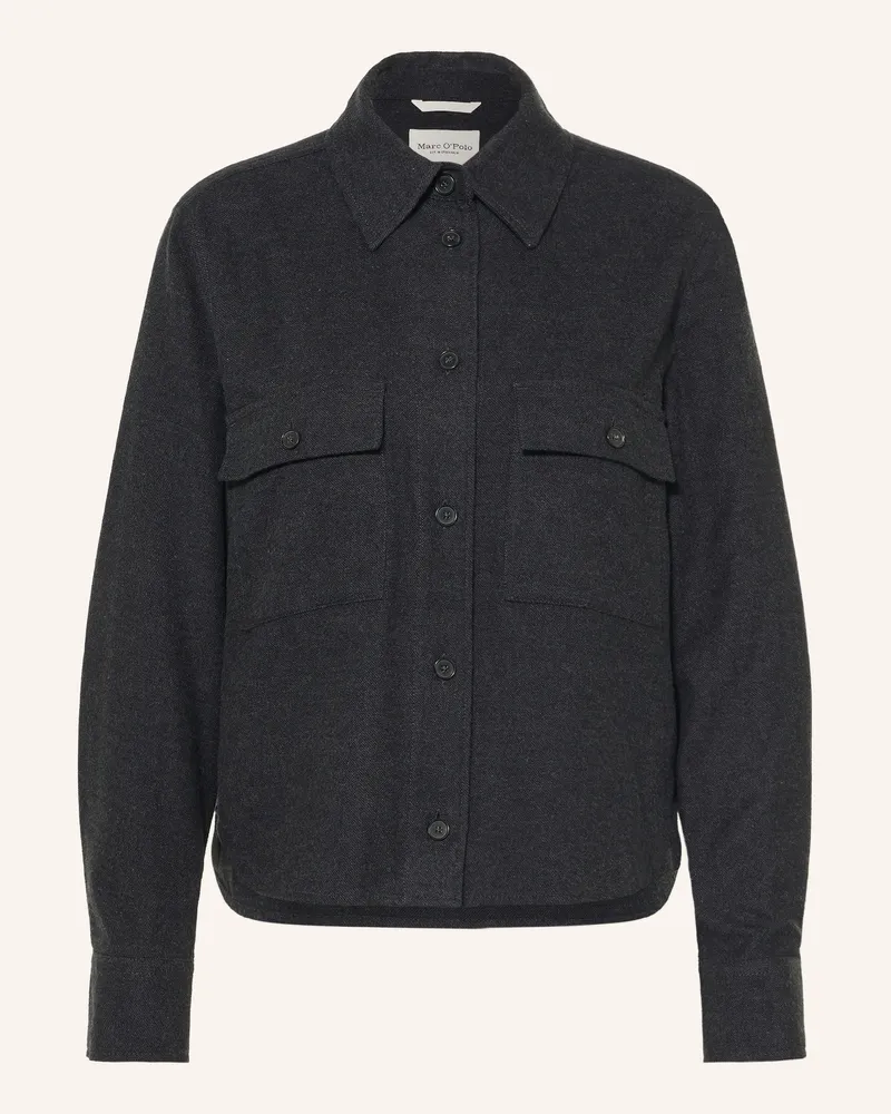 Marc O'Polo Flanell-Overshirt schwarz Schwarz