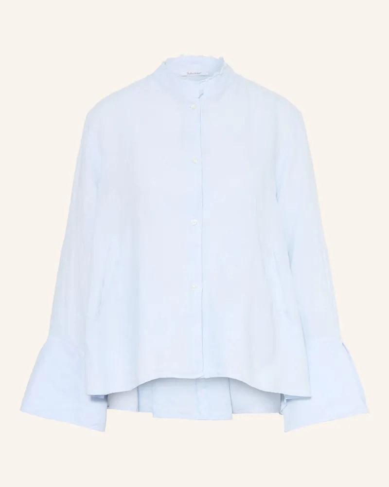 Soluzione Leinenbluse Hellblau