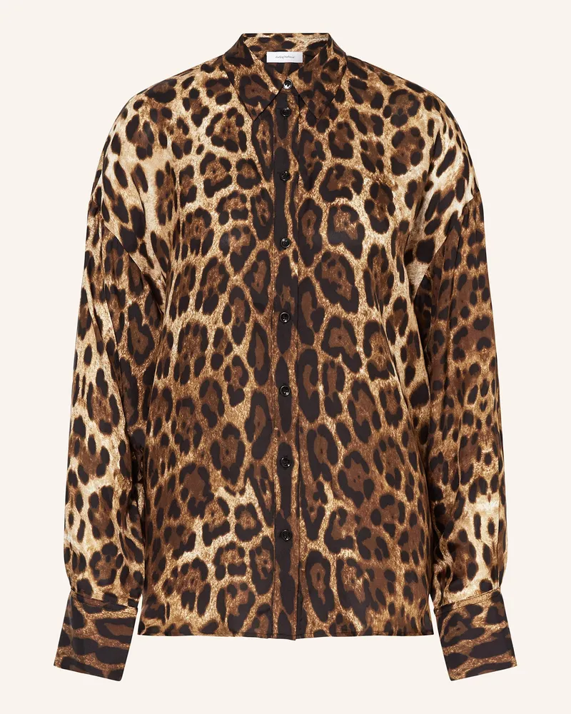 Darling Harbour Oversized-Hemdbluse mit Seide Leoprint