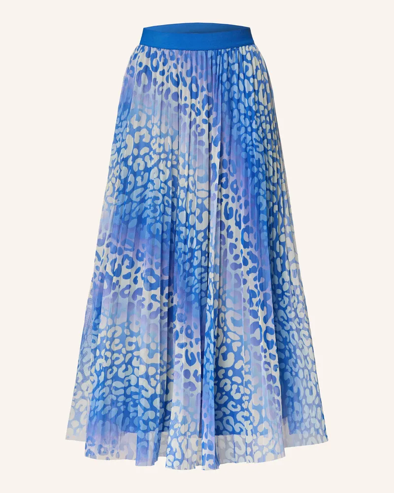 Rich&Royal Plisseerock aus Mesh Blau
