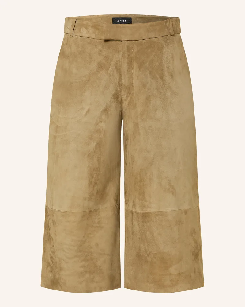 Arma Leder-Bermudas Jina gruen Oliv