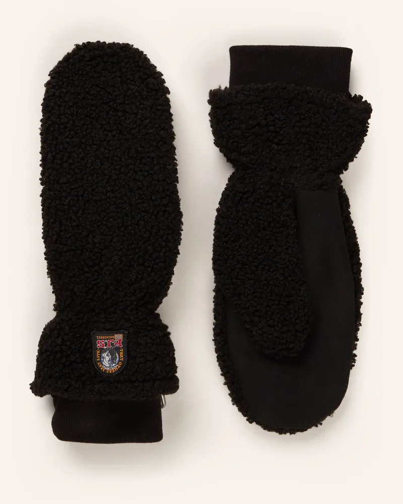 Parajumpers Fäustlinge POWER mit Teddyfell Schwarz