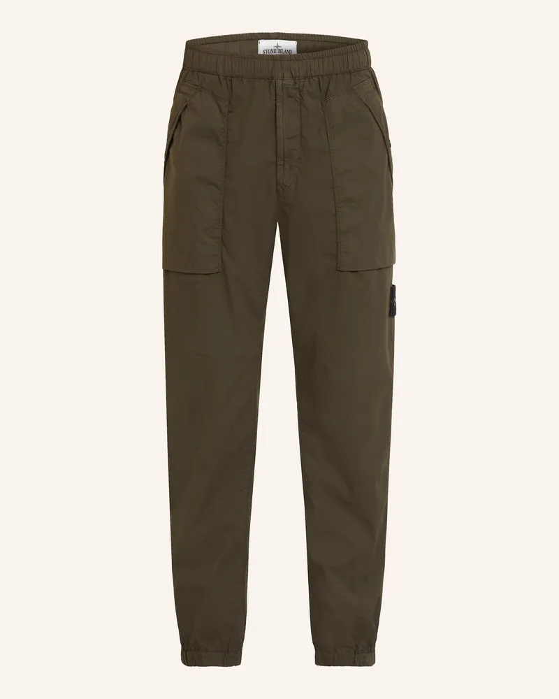 Stone Island Hose PARACADUTE im Jogging-Stil Extra Slim Fit Oliv
