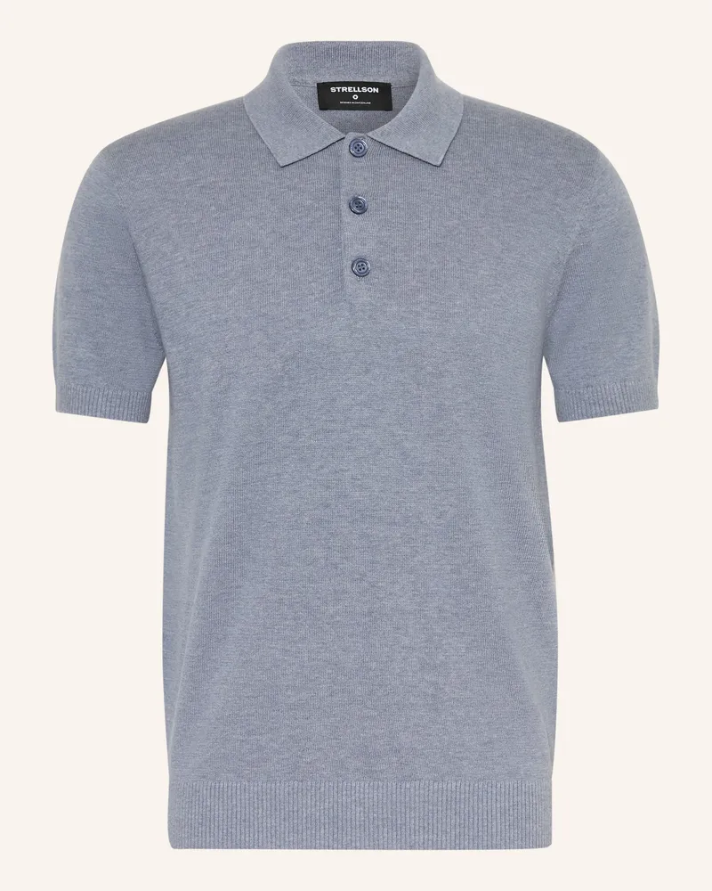 Strellson Strick-Poloshirt Loic blau Blaugrau
