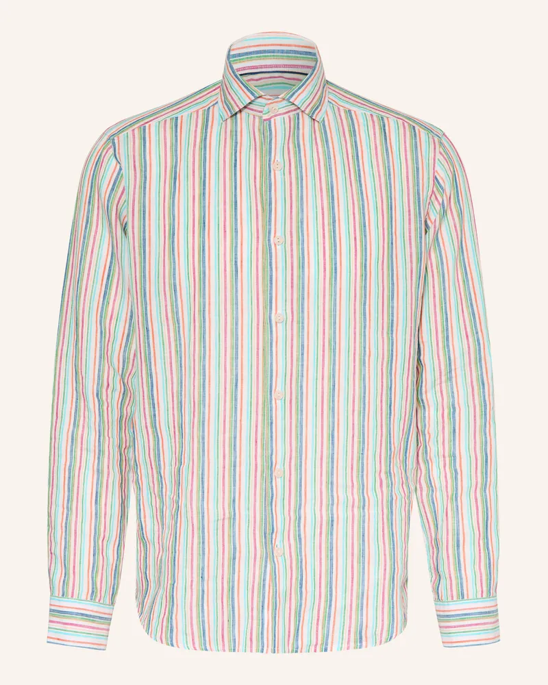 Eton Leinenhemd Casual Fit blau Weiss