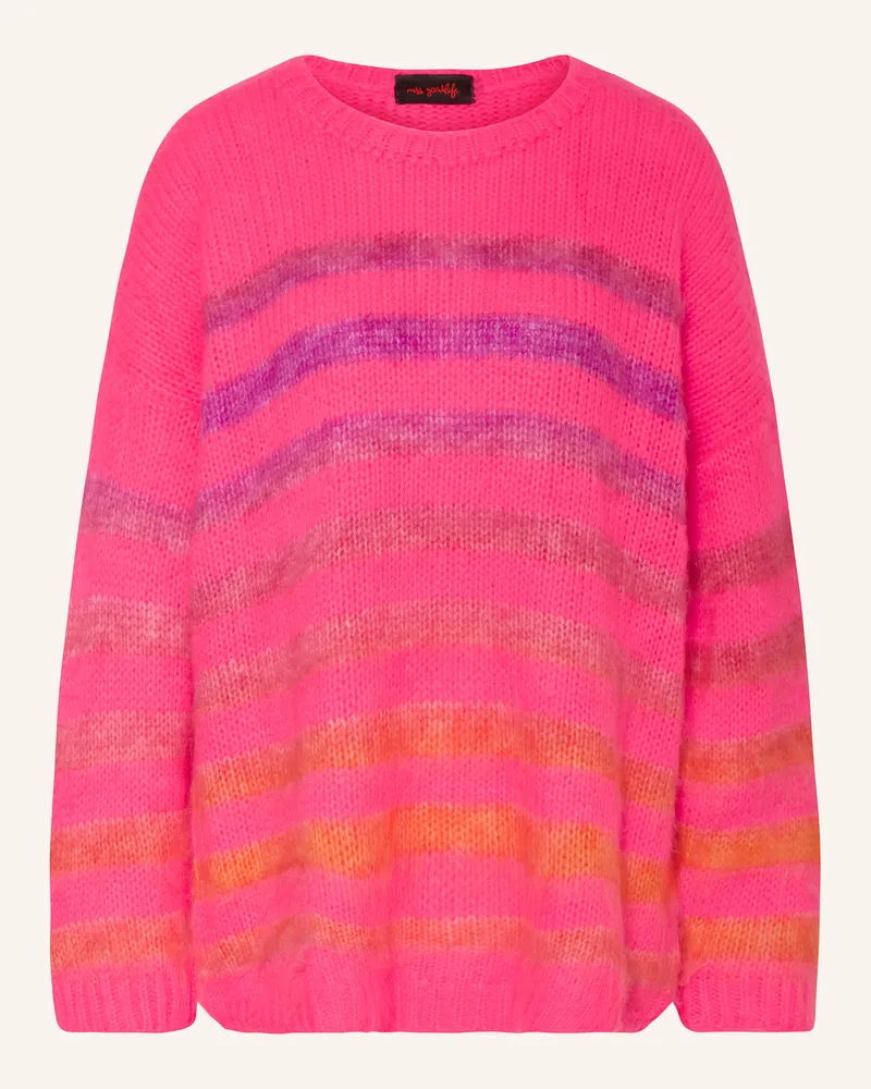 Miss Goodlife Pullover mit Alpaka Neonpink