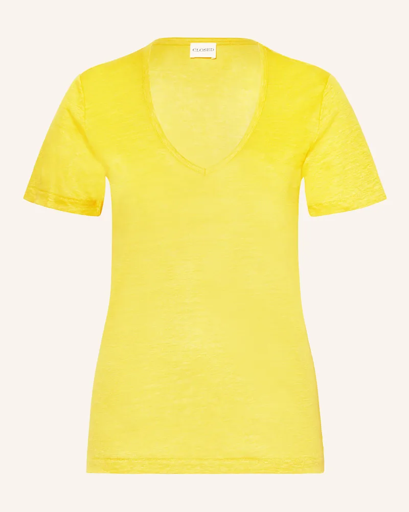 Closed T-Shirt aus Leinen Dunkelgelb