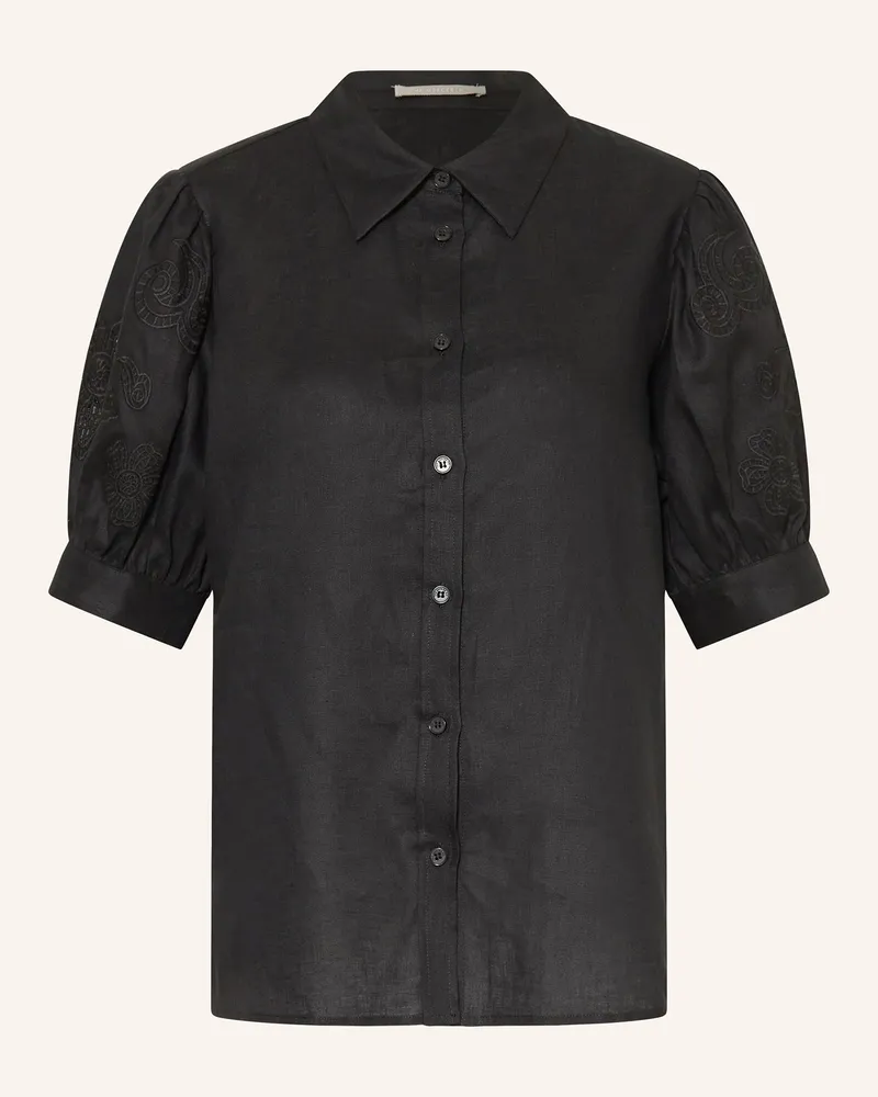 (THE MERCER) N.Y. Hemdbluse Aus Leinen Mit Lochspitze schwarz Schwarz