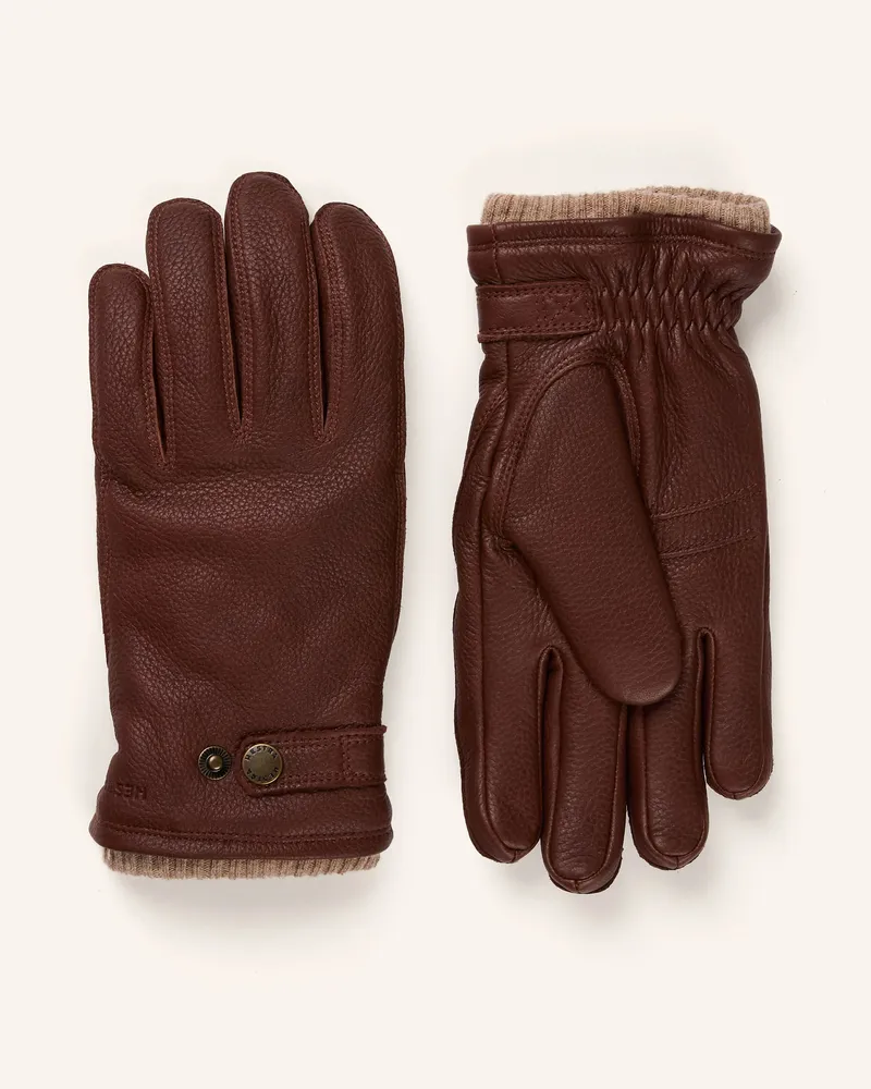 Hestra Lederhandschuhe UTSJÖ Dunkelbraun