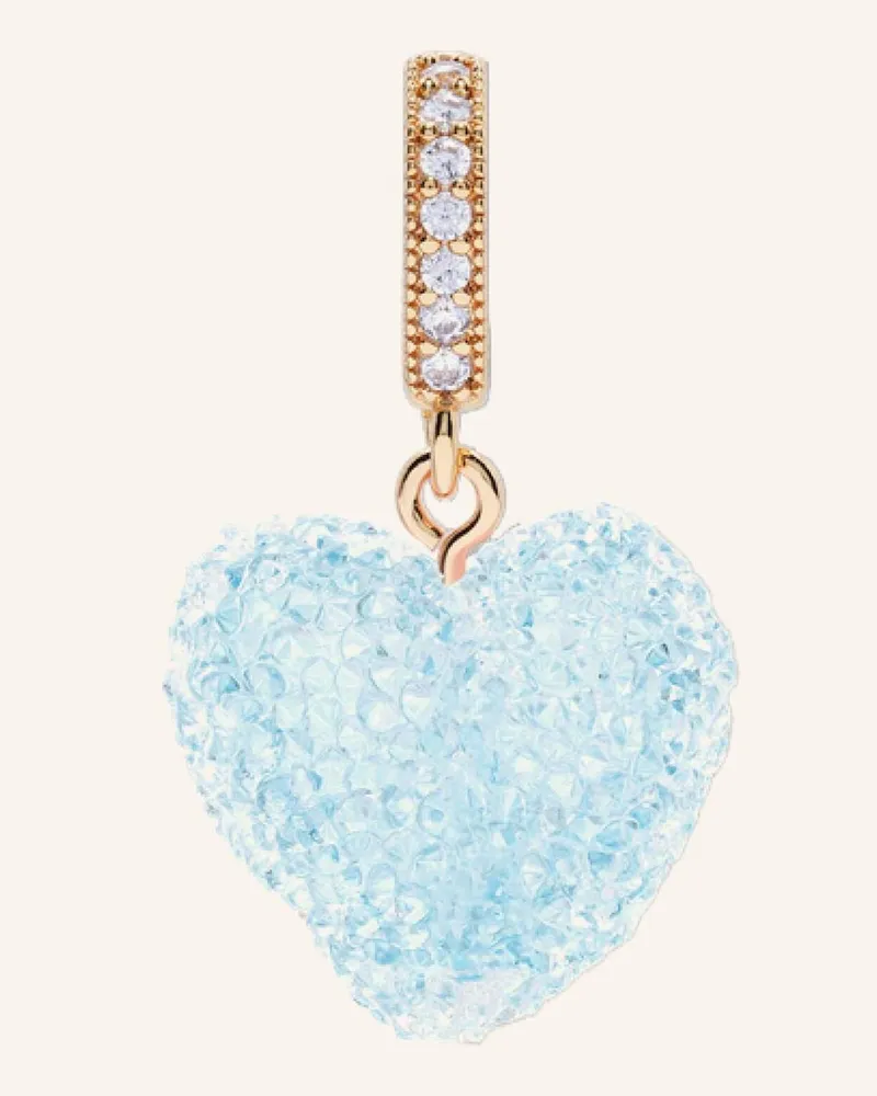 CRYSTAL HAZE Anhänger JELLY HEART BABY BLUE by GLAMBOU Gold