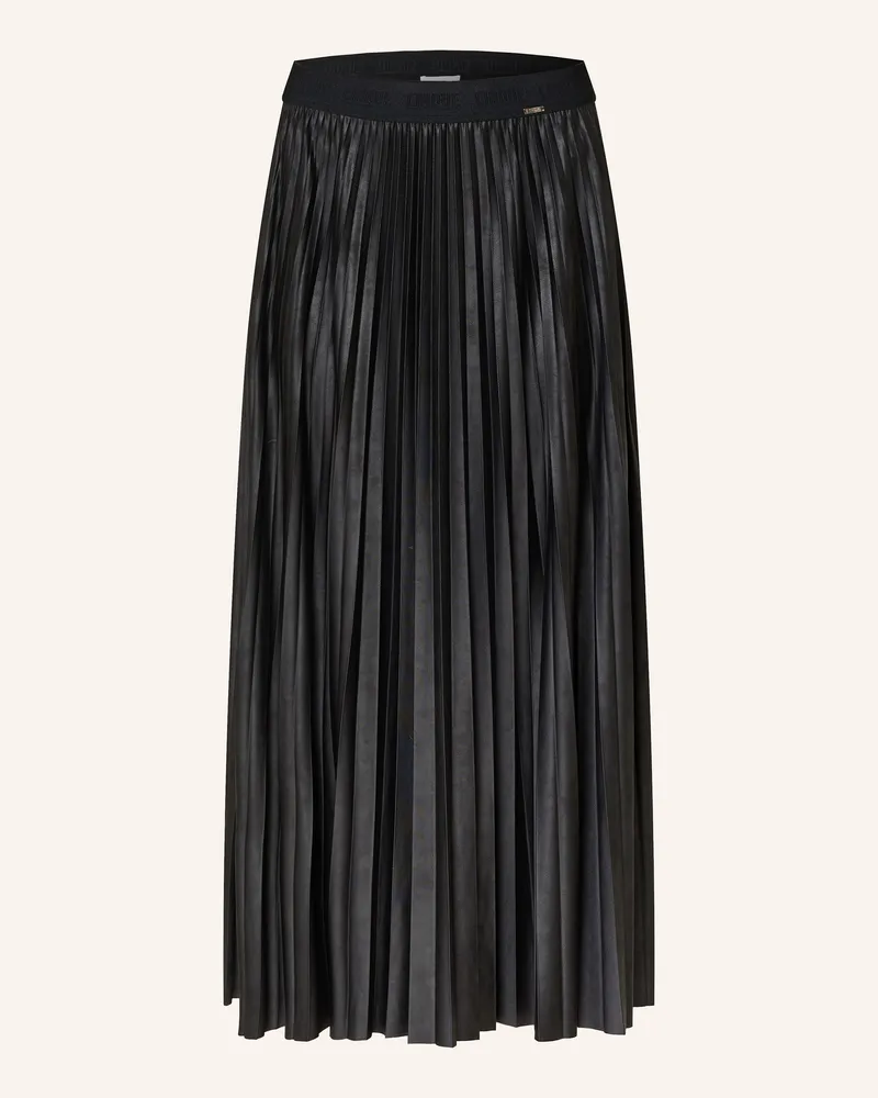 cinque Plisseerock CILADA in Lederoptik Schwarz