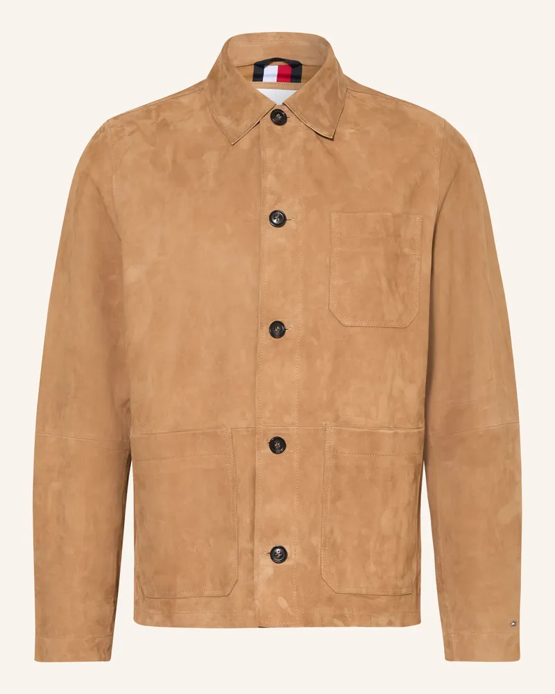 Tommy Hilfiger Leder-Overjacket braun Braun