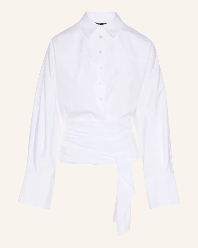 7 for all mankind Woven Waist Tie Shirt weiss Weiss