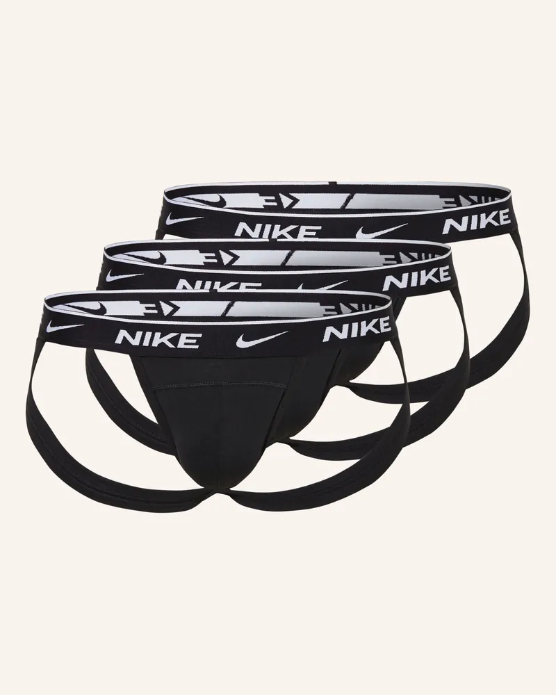 Nike 3er-Pack Slips Everday Cotton Stretch schwarz Schwarz