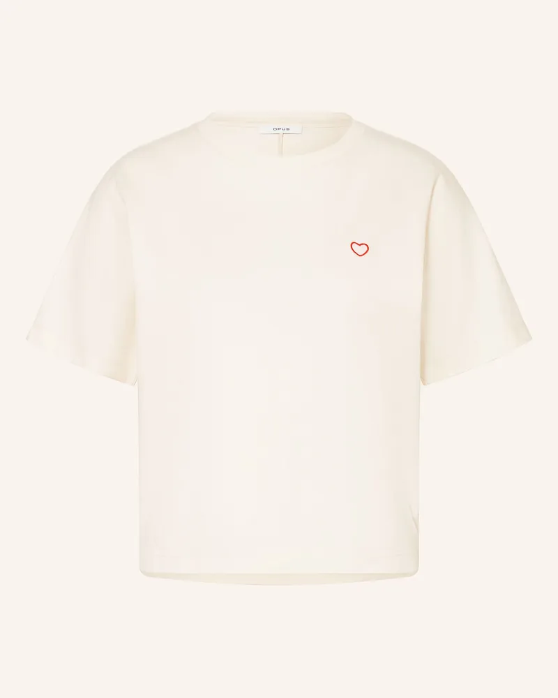 OPUS T-Shirt Salentine weiss Hellgelb