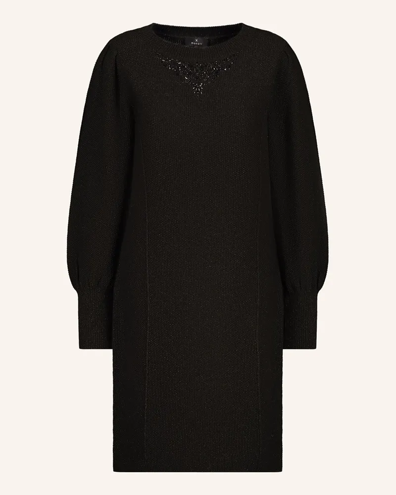 monari Strickkleid Mit Glitzergarn Und Schmucksteinen schwarz Schwarz