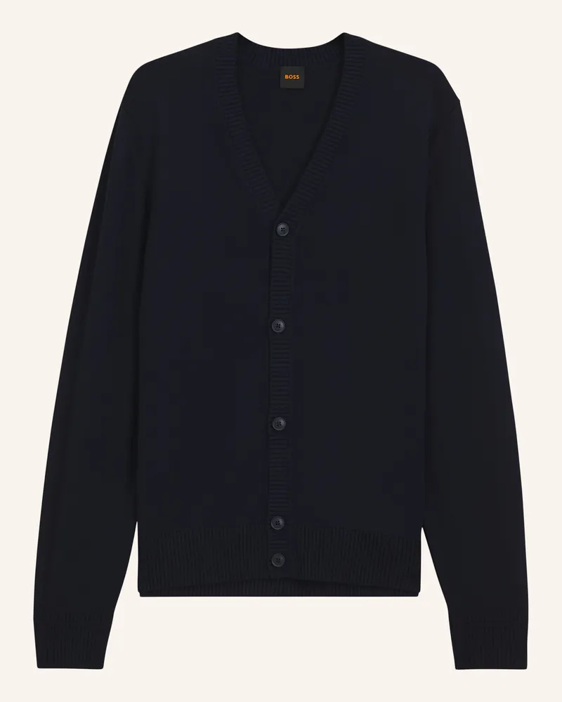 HUGO BOSS Strickjacke Avac_Cd-1 Regular Fit blau Dunkelblau
