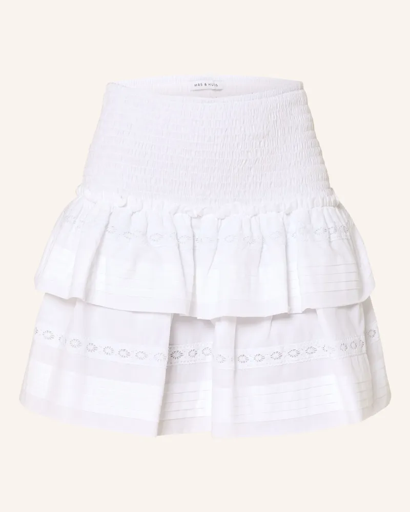 Mrs & HUGS Rock mit Spitze und Rüschen Weiss