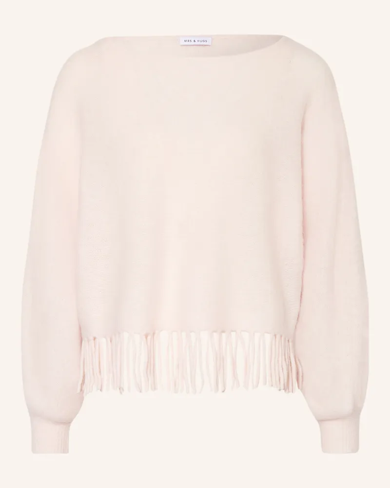 Mrs & HUGS Pullover Mit Alpaka beige Ecru