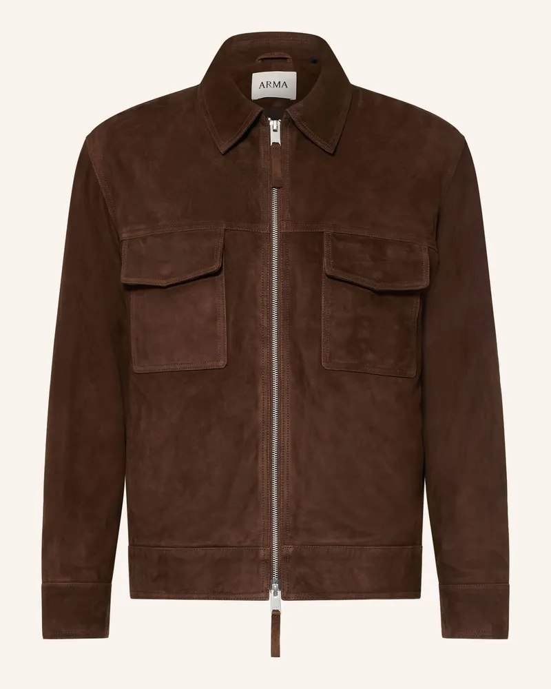 Arma Leder-Overjacket Kale braun Dunkelbraun