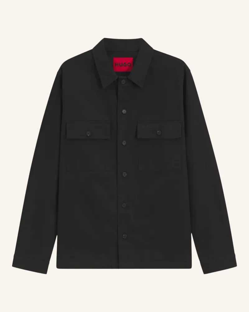 HUGO BOSS Business Hemd EPOLDO Oversize Fit Schwarz