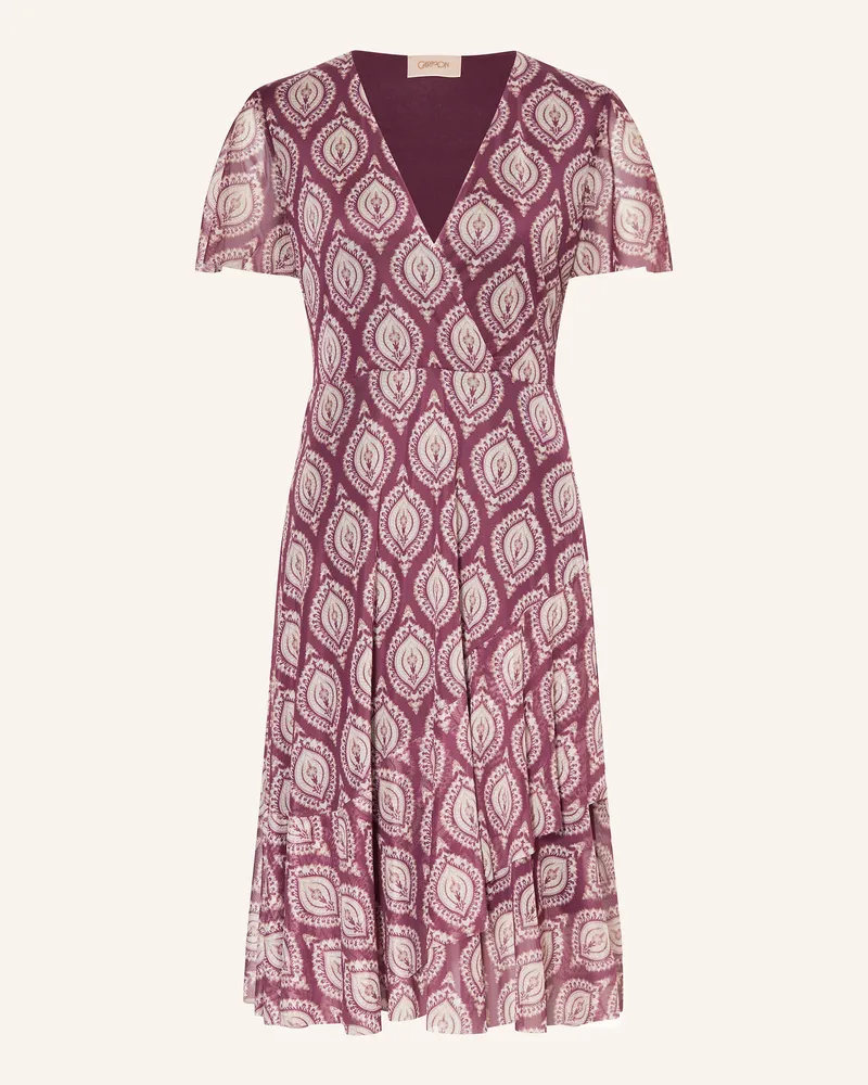 Cartoon Mesh-Kleid Dunkellila