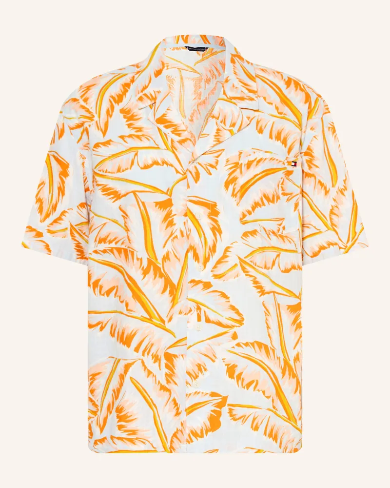 Tommy Hilfiger Kurzarm-Hemd Comfort Fit gruen Orange