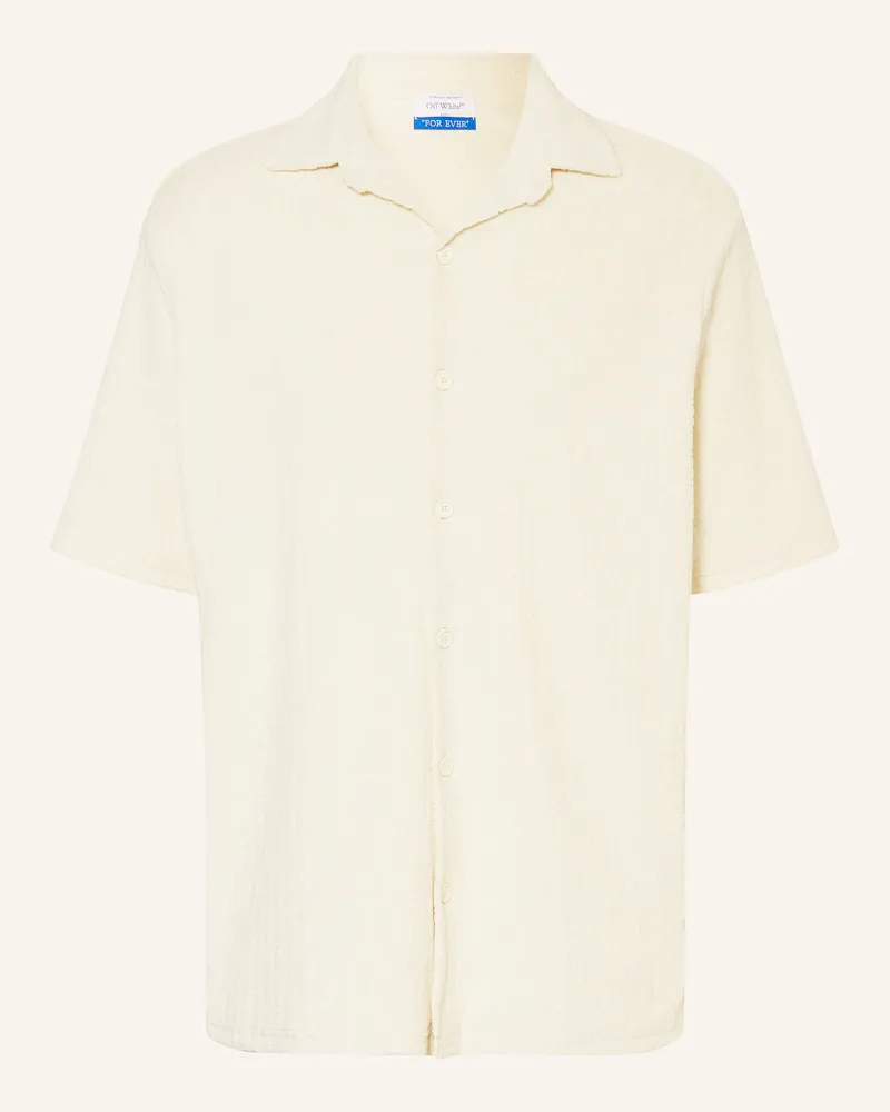 OFF-WHITE Resorthemd Comfort Fit aus Frottee Creme