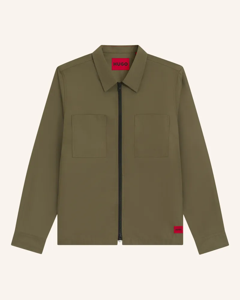 HUGO BOSS Business Hemd EVALOM Oversize Fit Grün