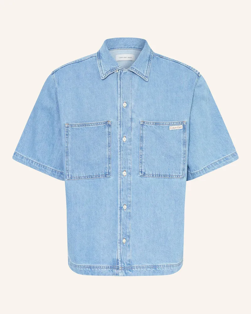 Calvin Klein Jeanshemd Relaxed Fit blau Hellblau