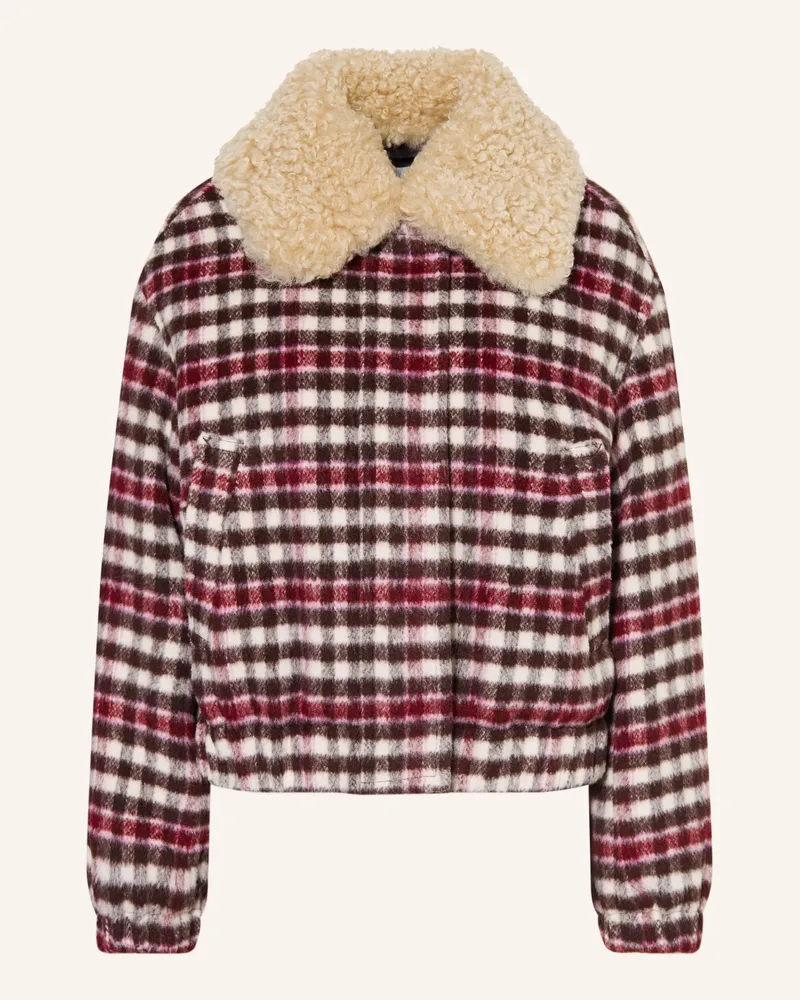 Marc O'Polo Jacke Mit Abnehmbarem Kragen rot Dunkelbraun