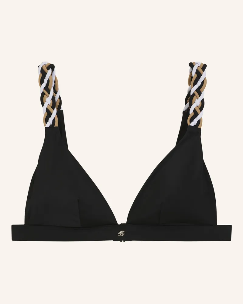 HUGO BOSS Bikini-Oberteil TRIANGLE_BOSS BRAID Regular Fit Schwarz