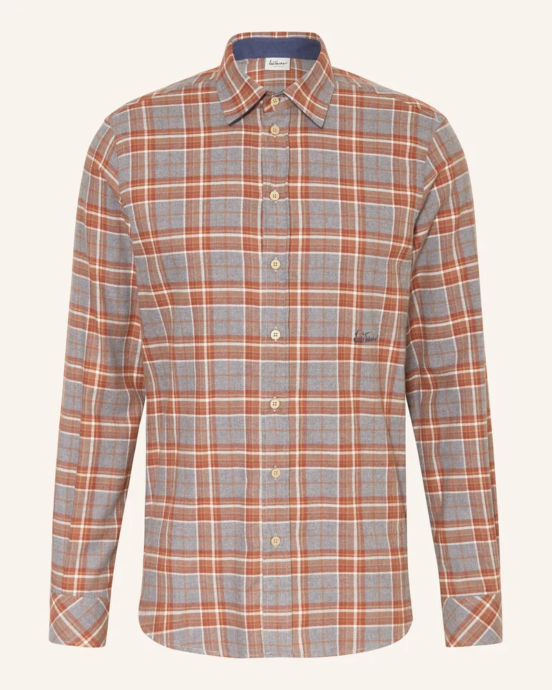 Luis Trenker Flanellhemd Regular Fit Braun