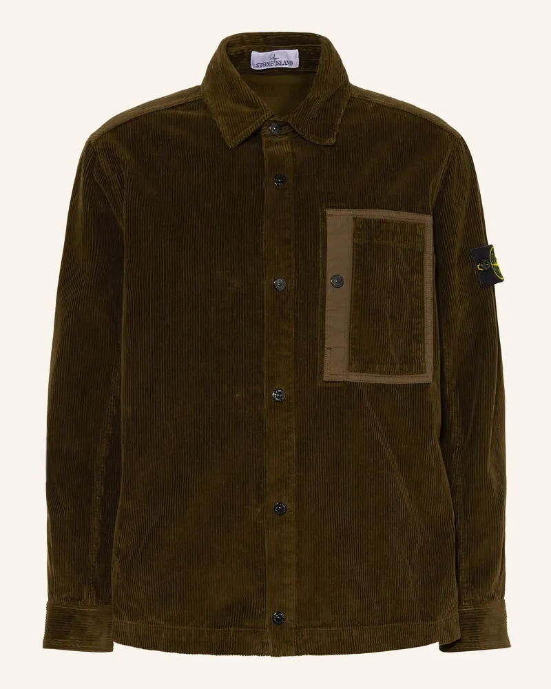 Stone Island Cordhemd Comfort Fit braun Dunkelbraun
