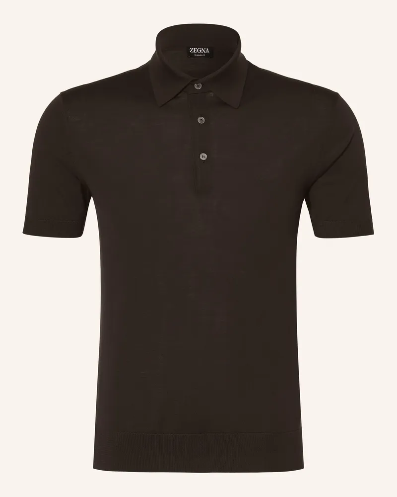 Ermenegildo Zegna Strick-Poloshirt braun Dunkelbraun
