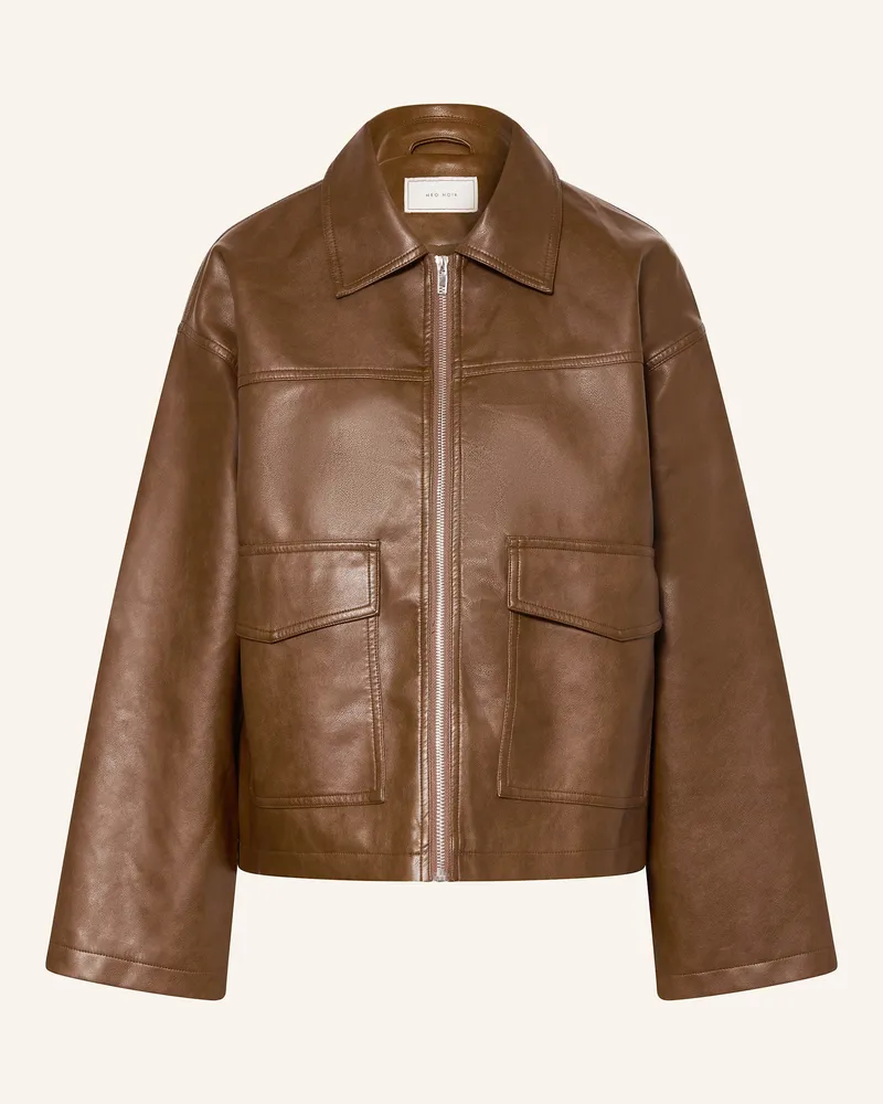Neo Noir Jacke TITAN in Lederoptik Braun
