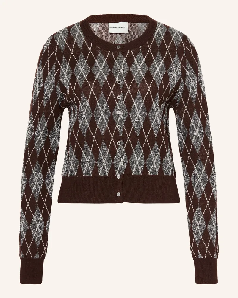 Claudie Pierlot Strickjacke Mit Glitzergarn rot Dunkelbraun